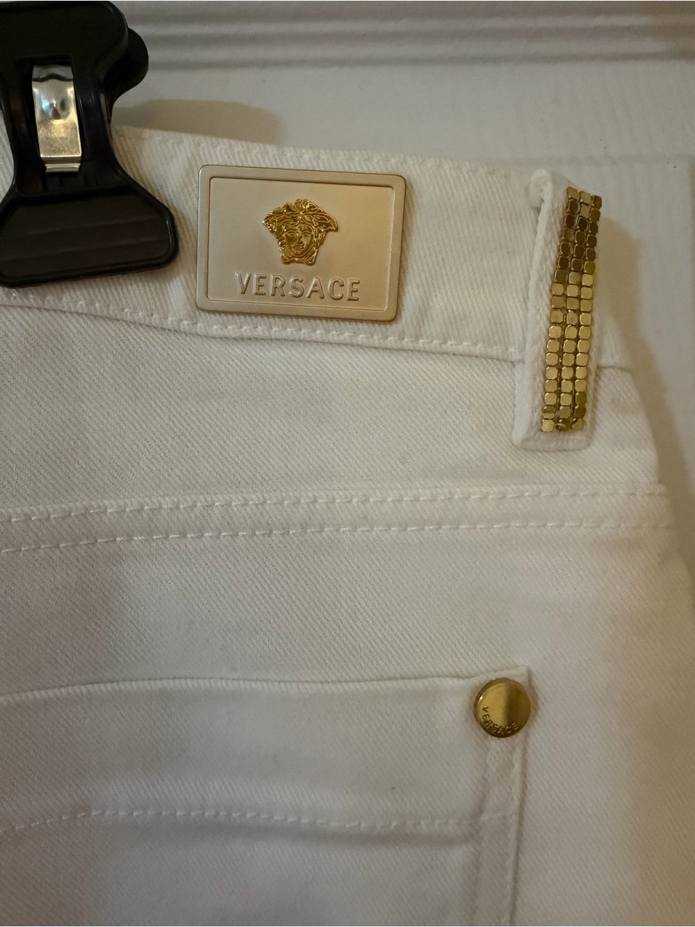 Versace Women's White Slim Straight Jeans